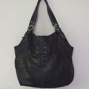 Relic Black Leather Shoulder Bag